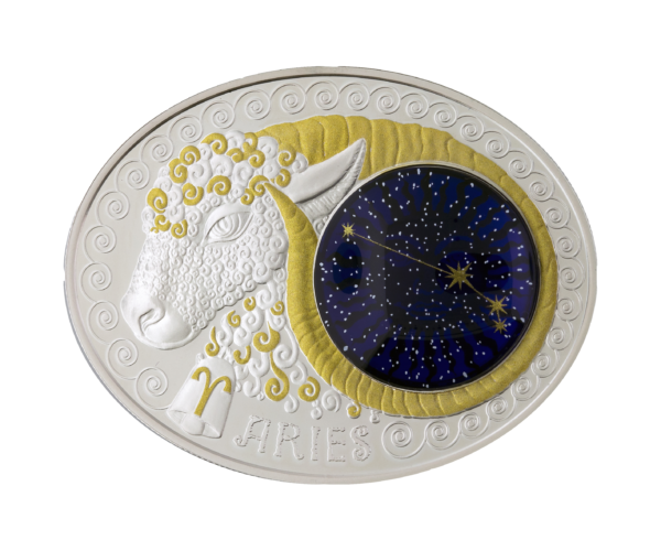 Sidabrinė moneta “Avinas- Zodiako ženklai”