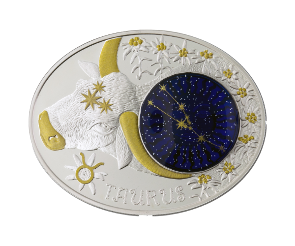 Sidabrinė moneta “Jautis- Zodiako ženklai”