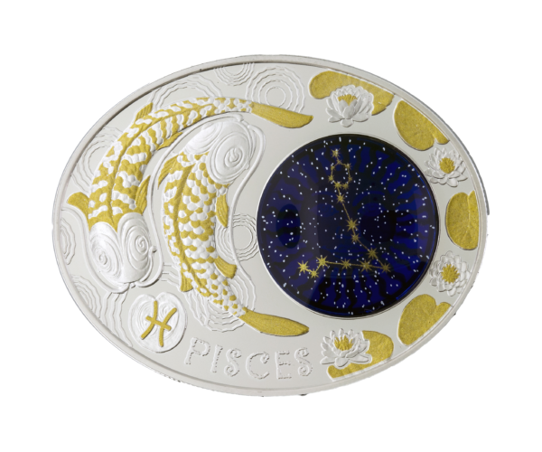 Sidabrinė moneta “Žuvys- Zodiako ženklai”