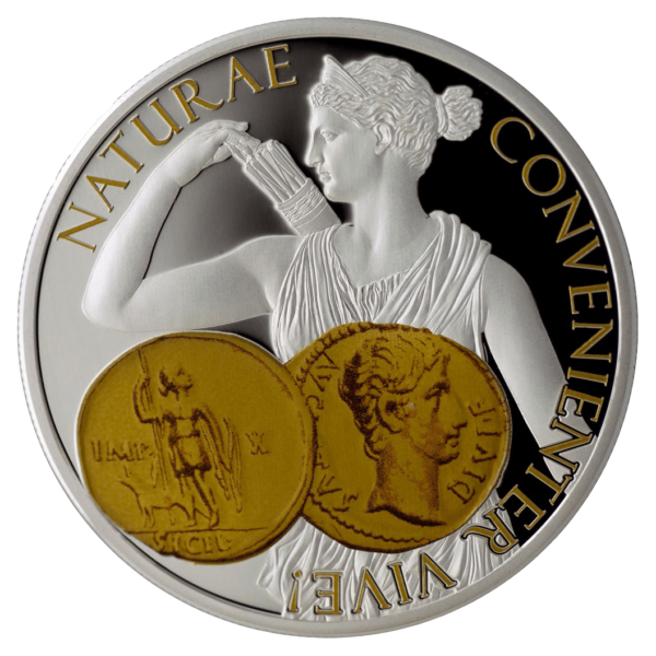 Sidabrinė moneta „Aurėjas–Diana“(Medžioklės, gamtos, gimdyvių deivė)