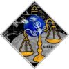 Sidabrinė moneta “Svarstyklės” iš serijos “Zodiako ženklai”
