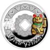 Sidabrinė moneta “Sėkmės katinas – Feng Shui simbolis”