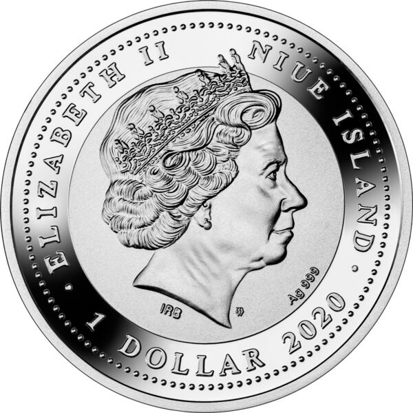 Sidabrinė moneta “ Skarabėjus su safyru”