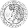 Sidabrinė moneta "Azija - Tigro stiprybė" iš serijos "Pasaulio akys" 22.42 g