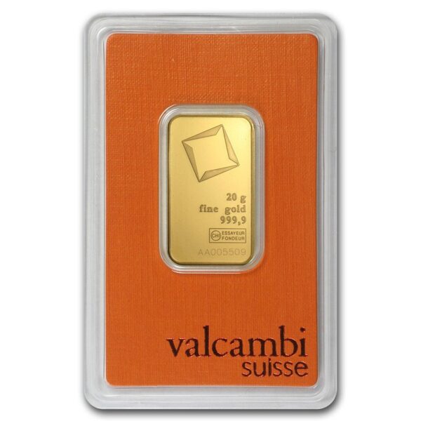 Investicinio aukso luitas Valcambi 20 g