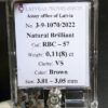 BRILIANTAS, apvalus, spalva Brown, švarumas VS, 0,118 ct