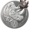Sidabrinė moneta „Didysis Afrikos penketas – Raganosis II“ 1 oz