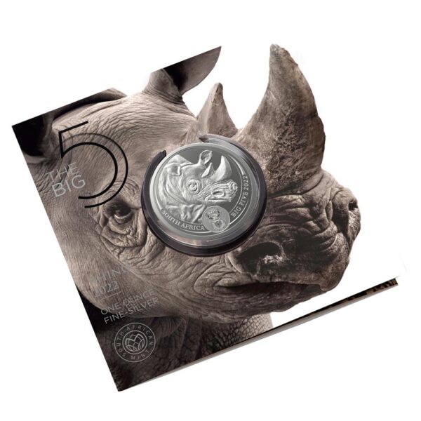 Sidabrinė moneta „Didysis Afrikos penketas – Raganosis II“ 1 oz