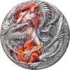 Sidabrinė moneta "Liepsnojantis sparnuotas drakonas"  iš serijos "Dragonologija" 2 oz
