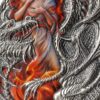 Sidabrinė moneta "Liepsnojantis sparnuotas drakonas"  iš serijos "Dragonologija" 2 oz