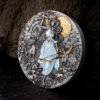 Sidabrinė moneta "Artemidė - medžioklės ir mėnulio deivė" 2 oz su deimantais