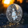 Sidabrinė moneta "Artemidė - medžioklės ir mėnulio deivė" 2 oz su deimantais