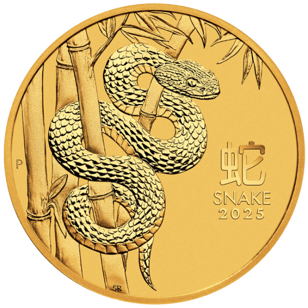 1/10 oz Auksinė moneta Gyvatės metai (Lunaras III) 2025 Australija