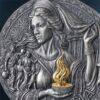 Sidabrinė moneta "Hestija - šeimos židinio deivė" iš serijos „Didžioji graikų mitologija” 3 oz