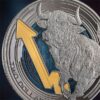 Sidabrinė moneta „Buliaus ir Meškos kova 2025” 1 oz
