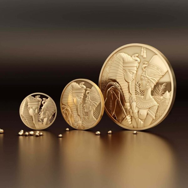 Auksinė moneta "Amenhotepas IV ir Nefertitė, 7.78 g (1/4 oz)