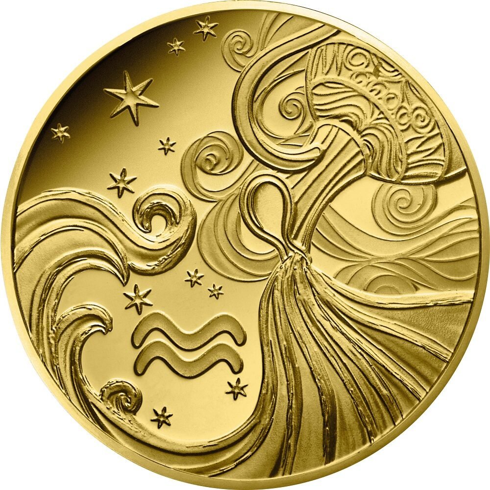 Auksinė moneta Vandenio ženklas 0,5 g
