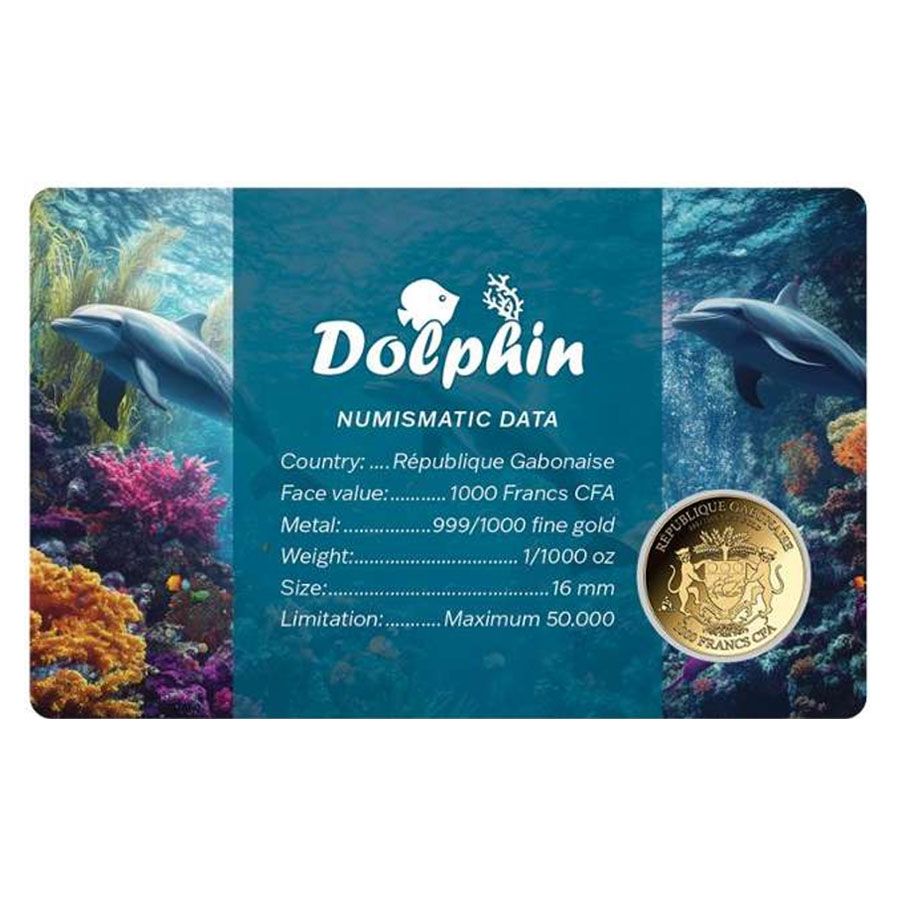 Auksinė moneta Delfinas, 1/1000 oz