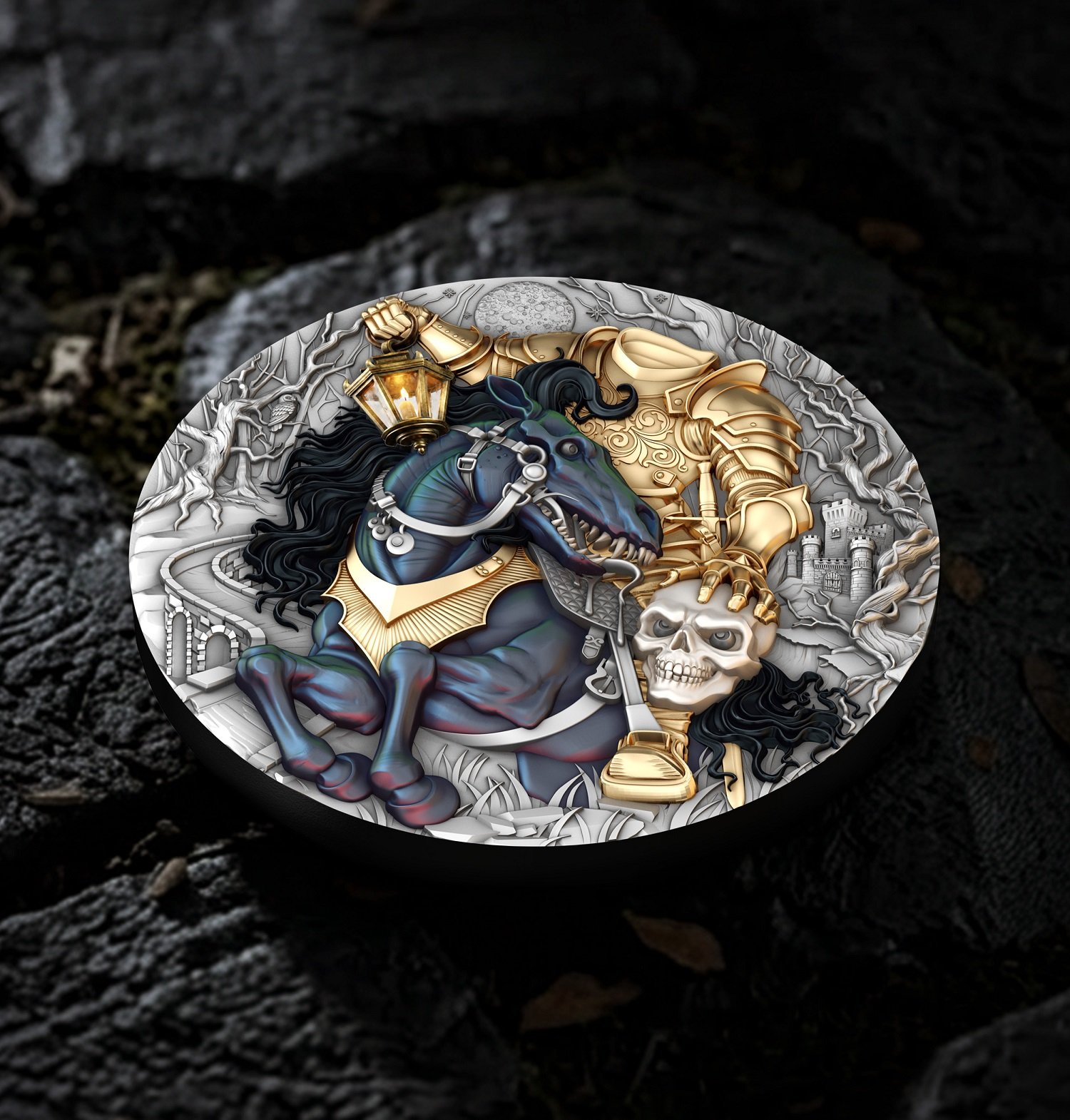 Sidabrinė moneta Raitelis be galvos, 2 oz