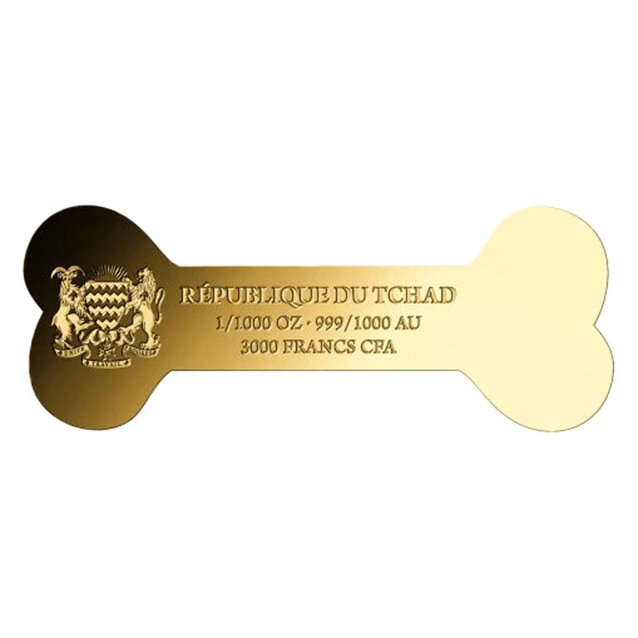 Auksinė moneta - luitas Šuns meilė, 1/1000 oz