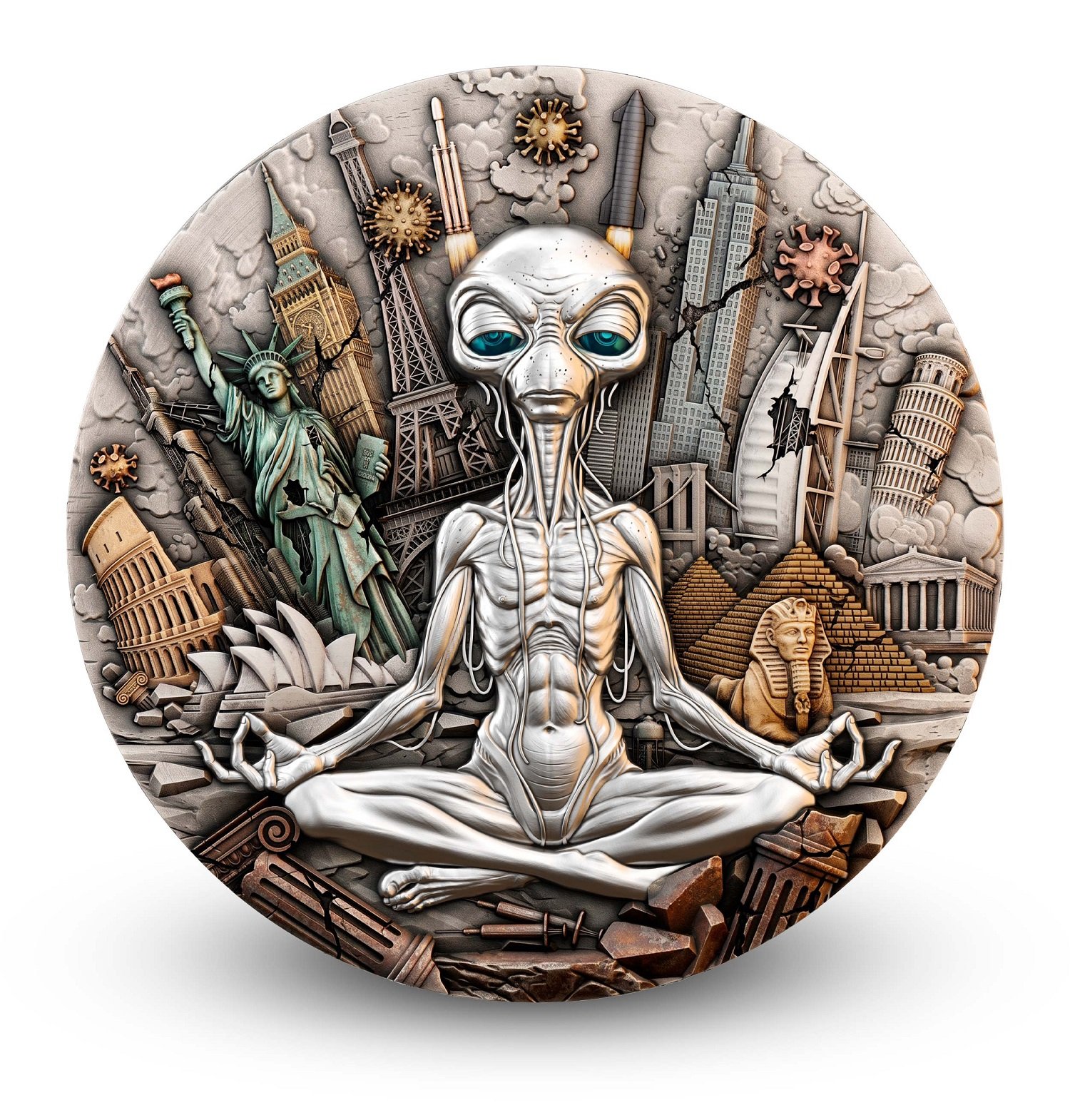 Sidabrinė moneta Tamsiausia valanda, 2 oz