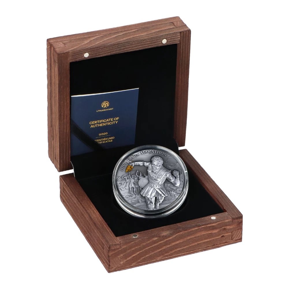 Sidabrinė moneta Maratono istorija, 2 oz