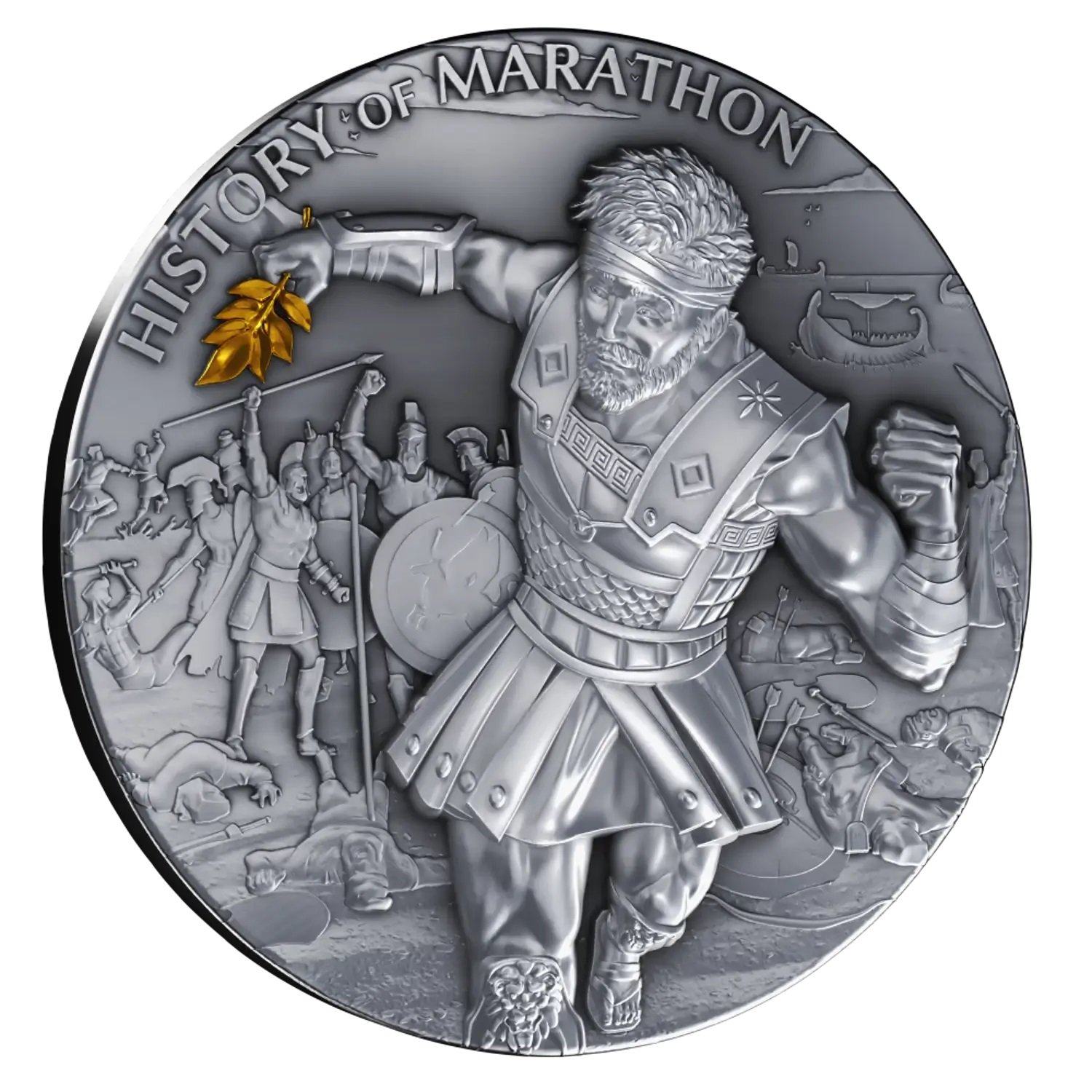 Sidabrinė moneta Maratono istorija, 2 oz