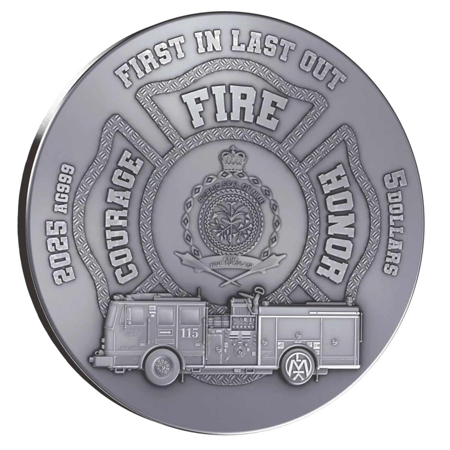 Silver coin Firefighters, 2 oz