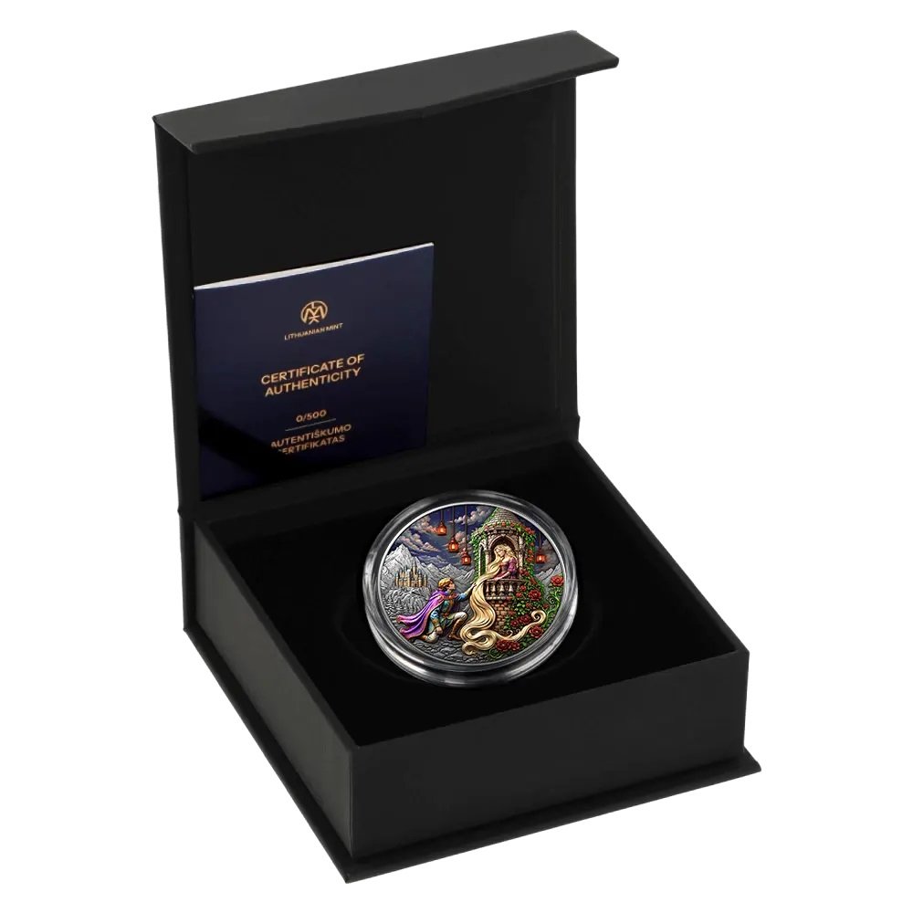 Sidabrinė moneta Auksinė istorija, 2 oz