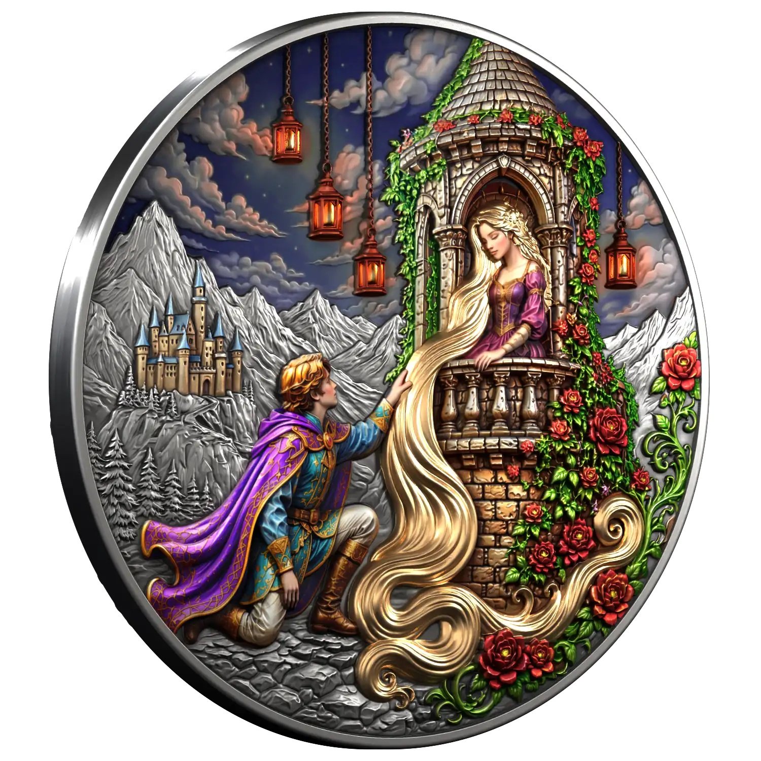 Sidabrinė moneta Auksinė istorija, 2 oz