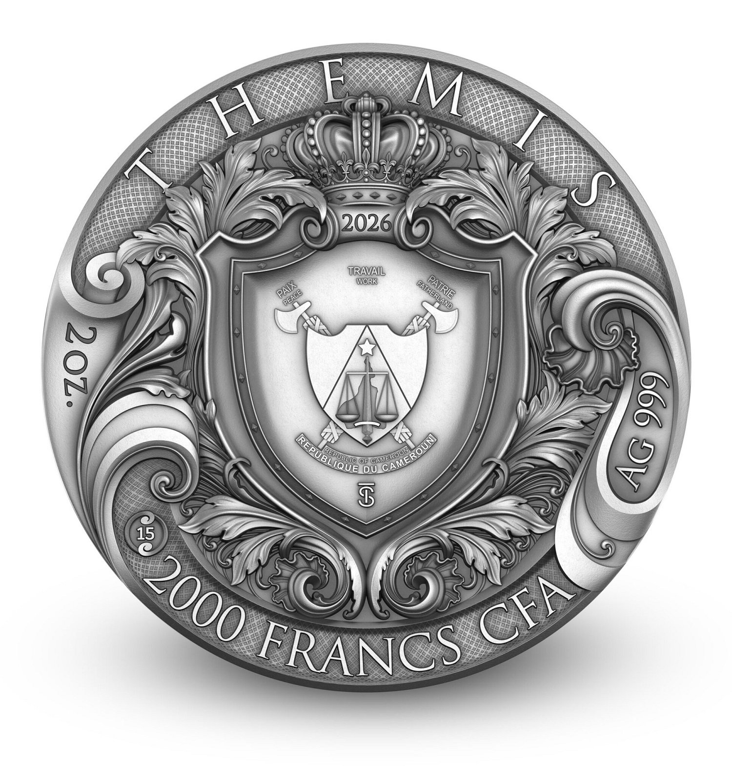 Sidabrinė moneta Temidė, 2 oz