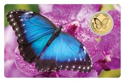 Auksinė moneta Drugelis Menelaus Morpho Butterfly, 1/1000 oz
