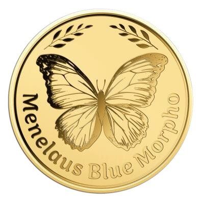 Auksinė moneta Drugelis Menelaus Morpho Butterfly, 1/1000 oz