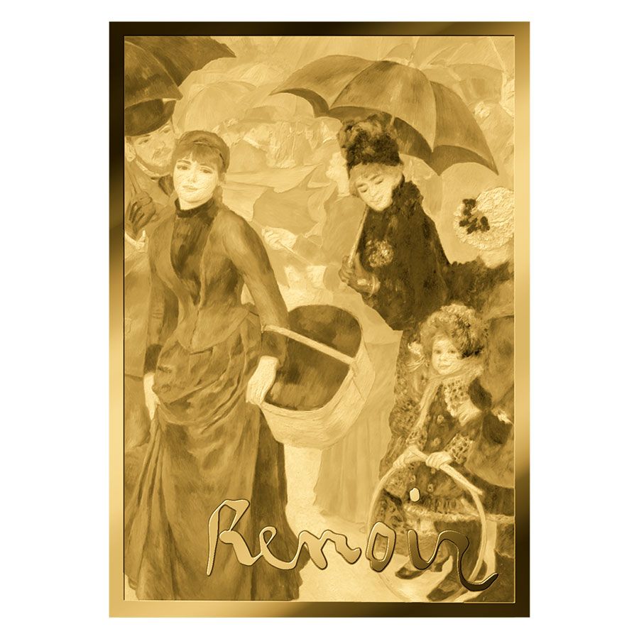 Auksinė moneta Skėčiai- Pierre - Auguste Renoir, 1/1000 oz