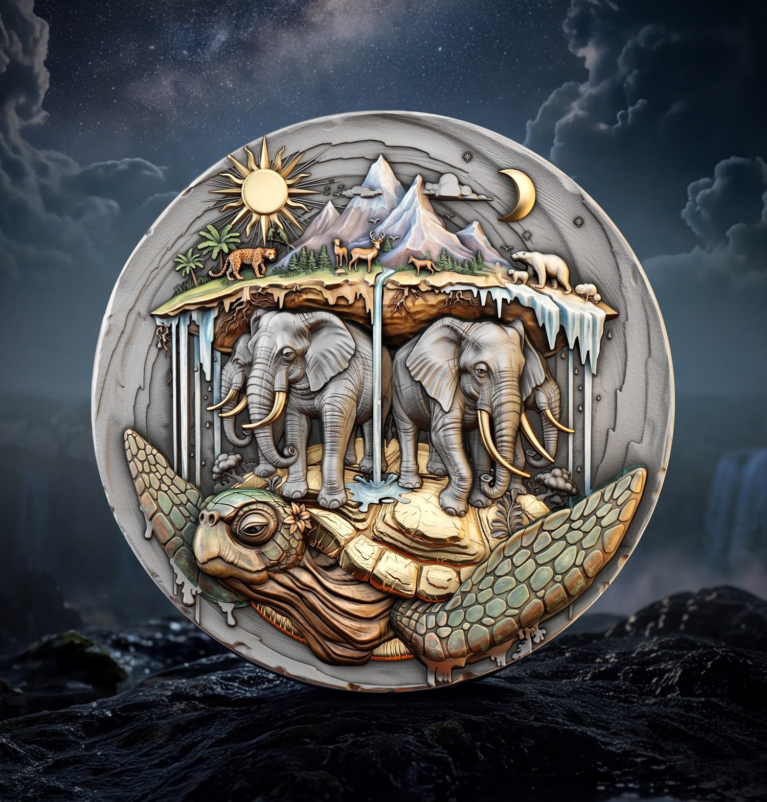 Sidabrinė moneta Akupara iš serijos Pasaulis, 2 oz