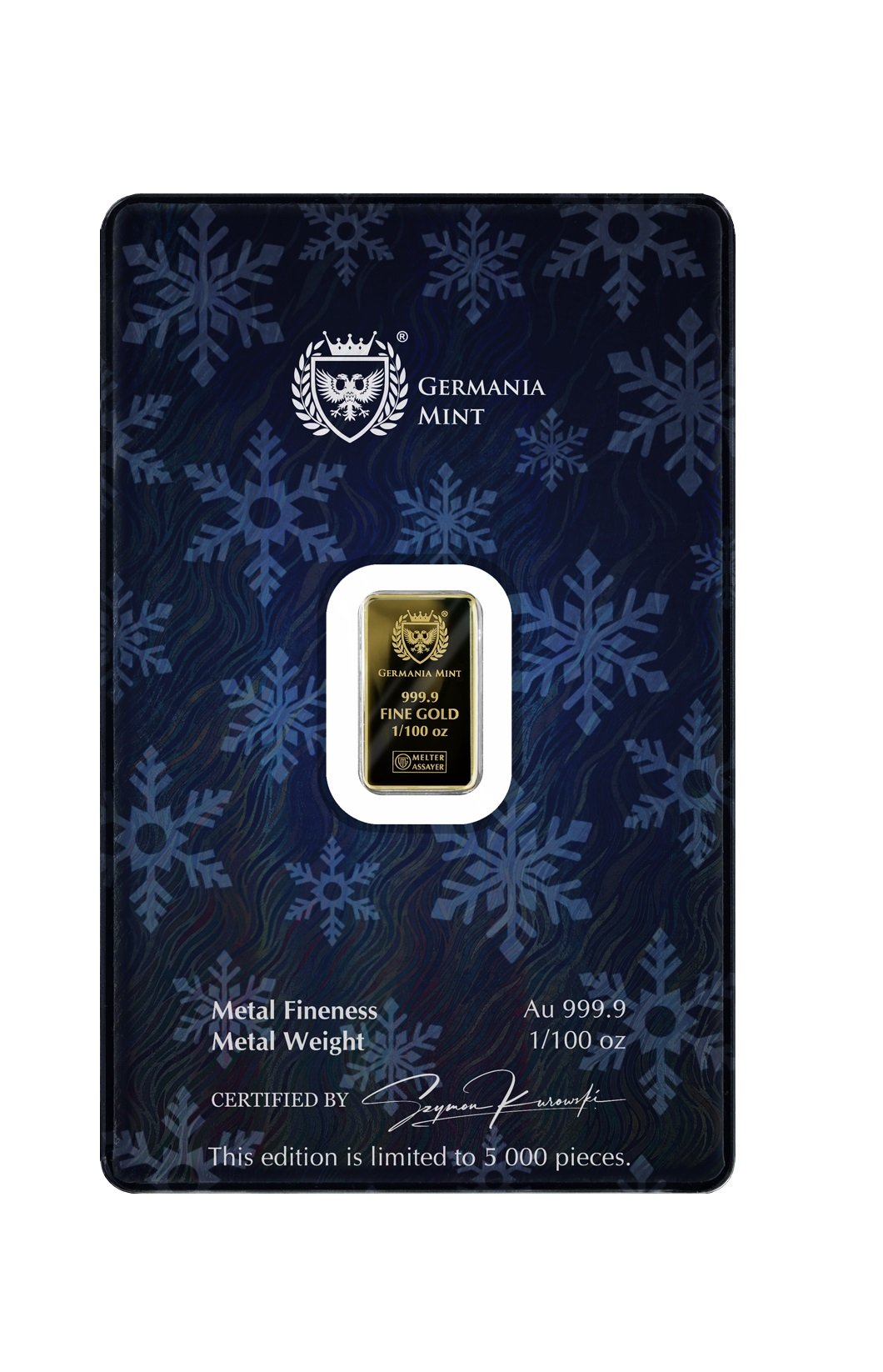 Kalėdinis investicinio aukso luitas "Spragtukas", 1/100 oz